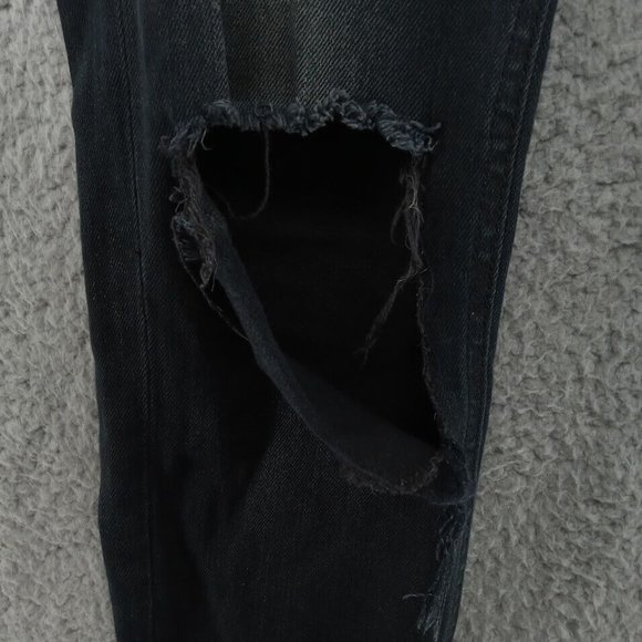 rag & bone Jeans Womens 25 Black Low Rise Skinny‎ Ripped Distressed Capri Denim - Picture 4 of 14